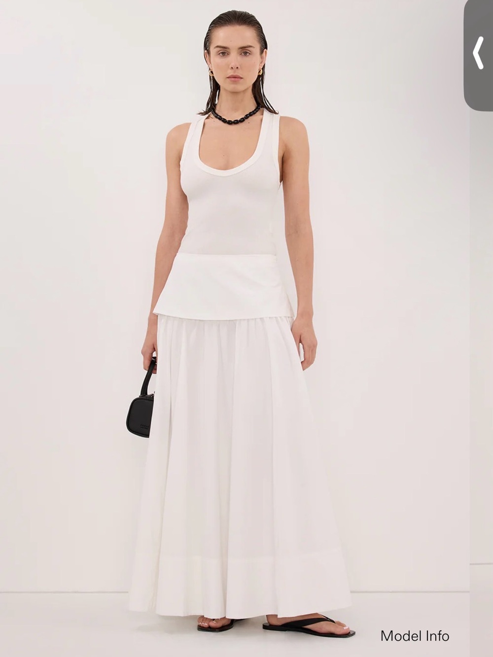 DISSH Claire White Cotton Midi Skirt - Picture 2 of 4